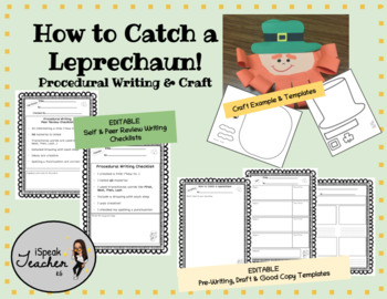 Preview of ST. PATRICK'S DAY PROCEDURAL/CREATIVE WRITING & LEPRECHAUN CRAFT (Prim/Junior)