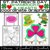 ST. PATRICK'S DAY - SHAMROCKS & HEARTS Coordinate Graphing