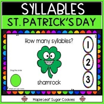 Preview of ST. PATRICK'S DAY SYLLABLES. Count the Syllables in the St. Pat's Vocabulary.