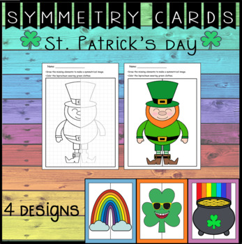 Preview of ST. PATRICK'S DAY- Symmetry activity, math art centers