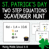 ST. PATRICK'S DAY Two Step Equations MATH SCAVENGER HUNT