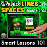 ST PATRICK's LINES & SPACES BOOM CARDS™ Music Note Activit