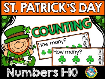 Preview of ST. PATRICK'S DAY MATH CENTER SHAMROCK COUNTING MARCH ACTIVITY PRESCHOOL TASK