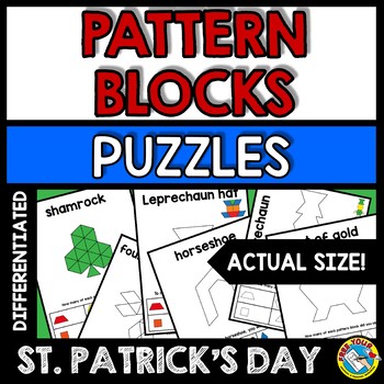 Preview of ST PATRICKS DAY MATH PATTERN BLOCK PUZZLE MATS ACTIVITY KINDERGARTEN 1ST GRADE