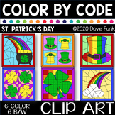 ST. PATRICKS DAY Color by Number or Code Clip Art