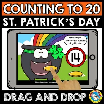 Preview of ST PATRICKS DAY MATH BOOM CARD ACTIVITY KINDERGARTEN COUNT MARCH MORNING WORK 20