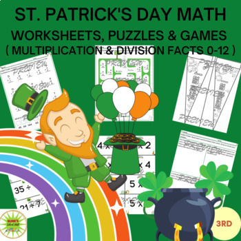 Preview of ST.PATRICKS DAY MATH WORKSHEETS AND PUZZLES FOR 3RD GRADE