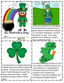 ST. PATRICK'S DAY MINI READER BOOK by Lipstick and Learning | TpT