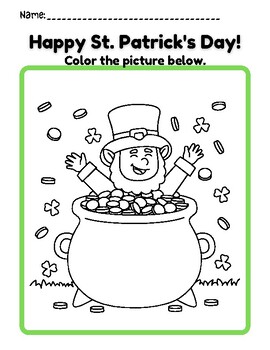 Preview of ST Patrick's Day Coloring Activities