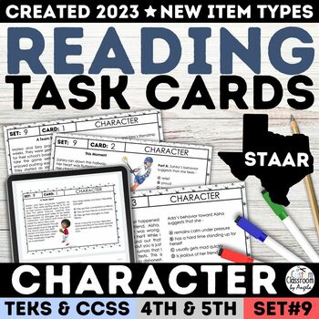 Preview of STAAR Character Traits Short Story Task Cards Fun Activities 4th & 5th Grade