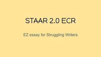 Preview of STAAR 2.0 ECR Graphic Organizer for Struggling Writers/EBs