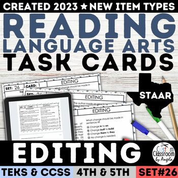 Preview of STAAR Editing Task Cards Grammar Paragraph Editing & revising practice 4th & 5th
