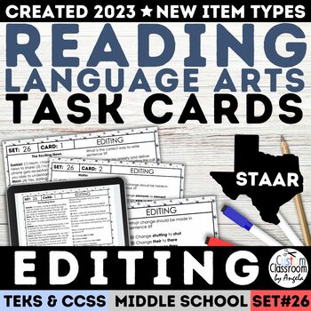 Preview of STAAR Editing Task Cards Editing & Proofreading Worksheets Grammar Paragraph