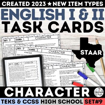 Preview of STAAR High School Character Traits & Perspective Short Story Task Cards
