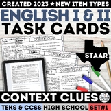 STAAR Context Clues High School Task Cards Determining Mea