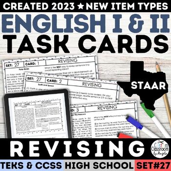 Preview of STAAR Revising Practice Task Cards Activities Stations High School