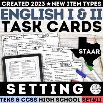 Preview of STAAR Story Setting Affects Plot Task Cards & Worksheets High School