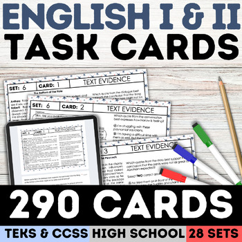 Preview of STAAR High School Reading Comprehension Passages Revising & Editing Task Cards 