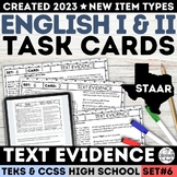 STAAR High School Finding Text Evidence Task Cards & Works