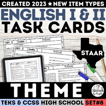 Preview of STAAR Identifying Theme of a Story Task Cards & Quiz Exit Ticket Multiple Choice