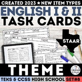 STAAR Identifying Theme of a Story Task Cards & Quiz Exit 