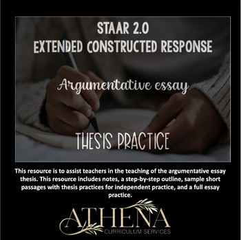 Preview of STAAR 2.0 Extended Constructed Response Argumentative Thesis Practice