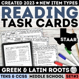 STAAR Greek & Latin Roots Task Cards 6th 7th 8th Grade Pas
