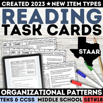 Preview of STAAR Organizational Patterns & Text Structures Task Cards Quiz