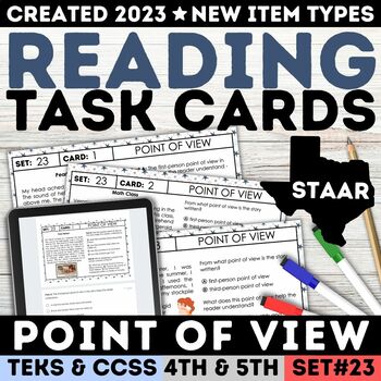 Preview of STAAR Point of View Task Cards First Person & Third Person Worksheets Author's