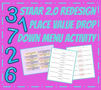 Preview of STAAR 2.0 Redesign Drop Down Box Google Classroom Interactive Activity