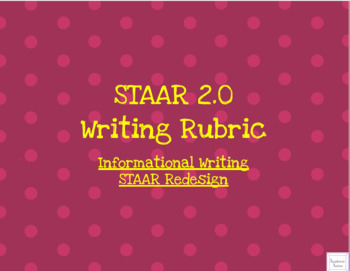 Preview of STAAR 2.0 Redesign Informational Text 3-5 Extended Response Rubric Made Easy