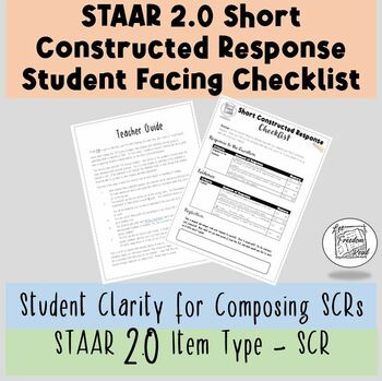 Preview of STAAR 2.0 Short Constructed Response (SCR) | Student-Facing Rubric