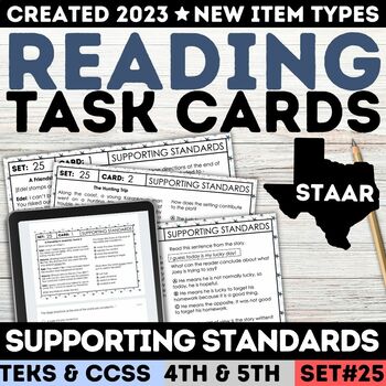 Preview of STAAR Supporting Standards Task Cards 4th 5th Grade Multiple Choice Reading
