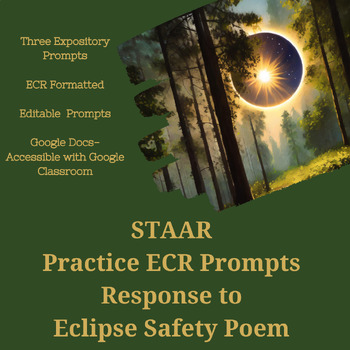 Preview of STAAR 3-6 Extended Constructed Response ECR Prompts-Eclipse Poem