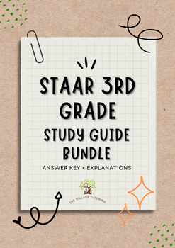 Preview of STAAR 3rd Grade Study Guide Bundle (ANWSER KEY + EXPLANATIONS)