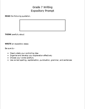 Preview of STAAR 7th grade Expository Essay Prompts and Template