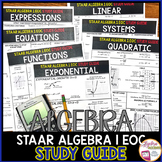 ALGEBRA 1 STAAR EOC STUDY GUIDE | Editable