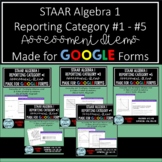 STAAR Algebra 1 EOC Rep. Cat. #1 - #5 Assessment Items for