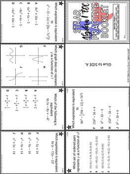 Staar Algebra 1 Eoc Review Reporting Category 4 Practice Booklet