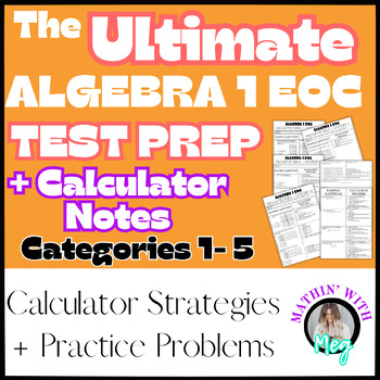 Preview of STAAR Algebra 1 EOC Review & Test Prep + Calculator Notes | All Categories