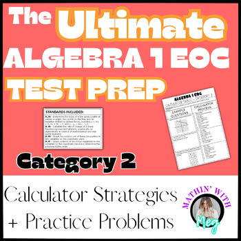Preview of STAAR Algebra 1 EOC Review & Test Prep | Category 2 | Strategies + Practice
