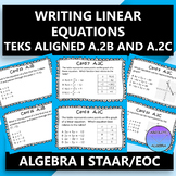 STAAR EOC Algebra 1 Task Cards A.2B and A.2C Writing Linea