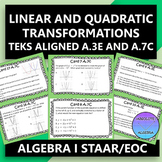 STAAR EOC Algebra 1 Task Cards A.3E and A.7C Transformations