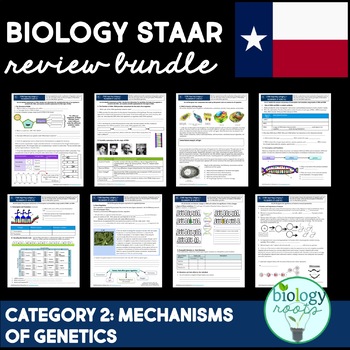 Preview of STAAR Biology Review Category 2- Mechanisms of Genetics