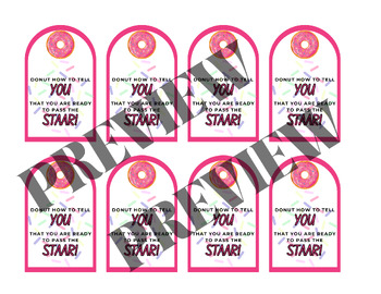 Preview of STAAR Donut Treat Tags