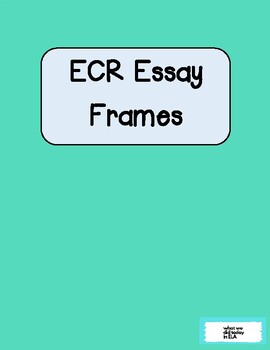 Preview of STAAR ECR Essay Frames