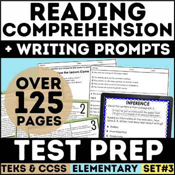 Preview of STAAR 3rd 4th 5th Grade ELA Test Prep Practice Reading Comprehension, ECR Prompt