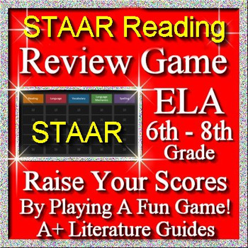 Preview of STAAR ELA Reading Review Game I Grades 6 - 8