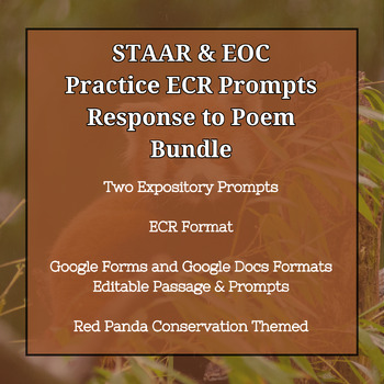 Preview of STAAR/EOC-ECR Practice Prompts Red Panda Poem Bundle