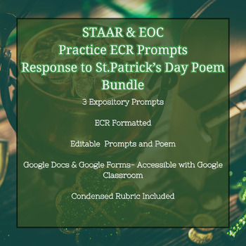Preview of STAAR/EOC-ECR Practice Prompts St. Patrick's Day Bundle